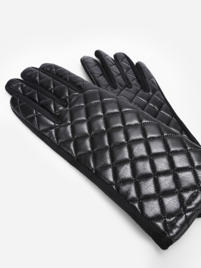 Gants en suédine et simili matelassé