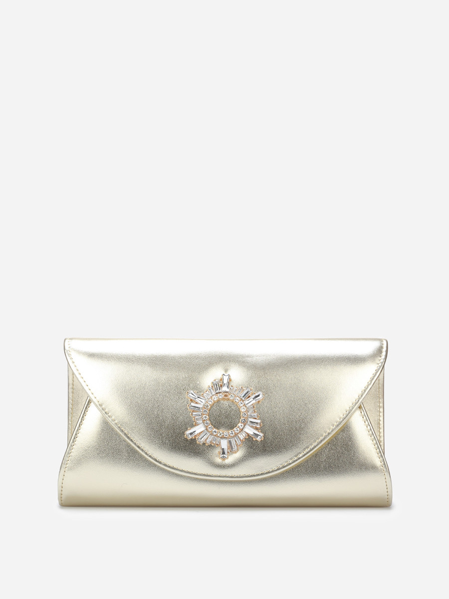 Pochette de soirée à boucle en strass