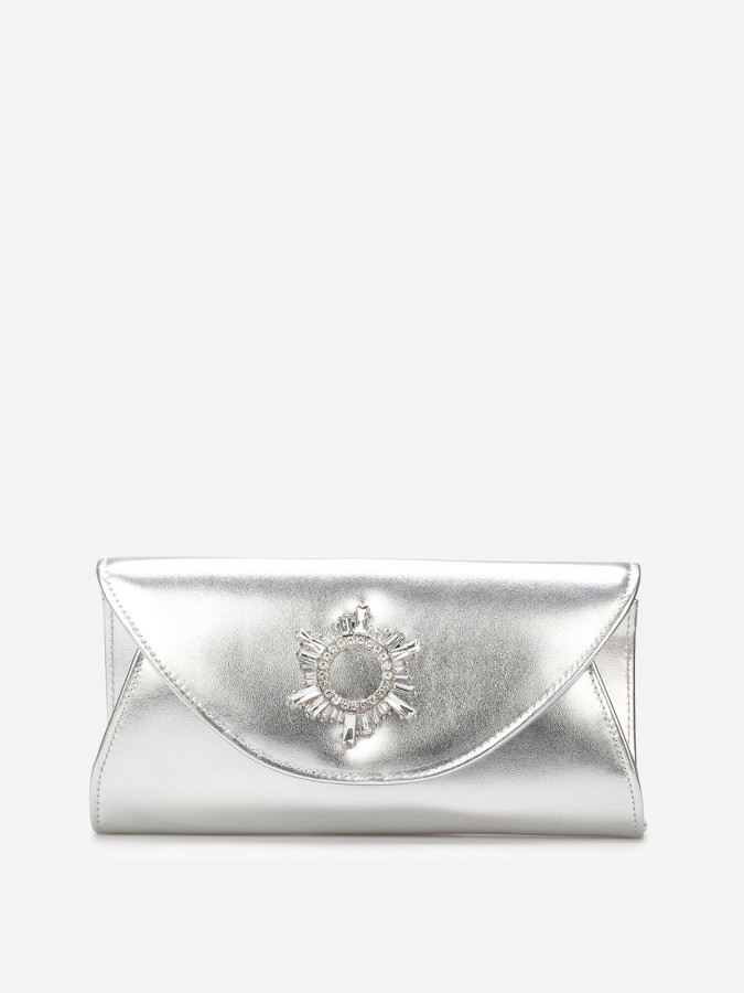 Pochette de soirée à boucle en strass