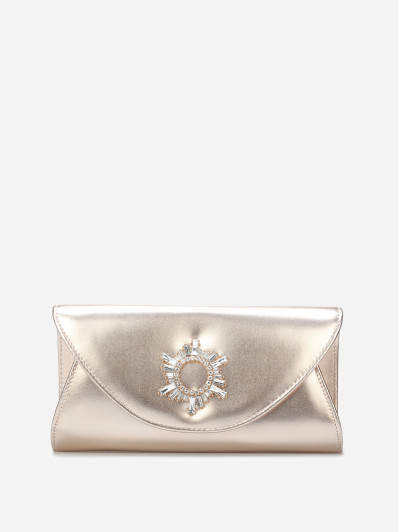 Pochette de soirée à boucle en strass