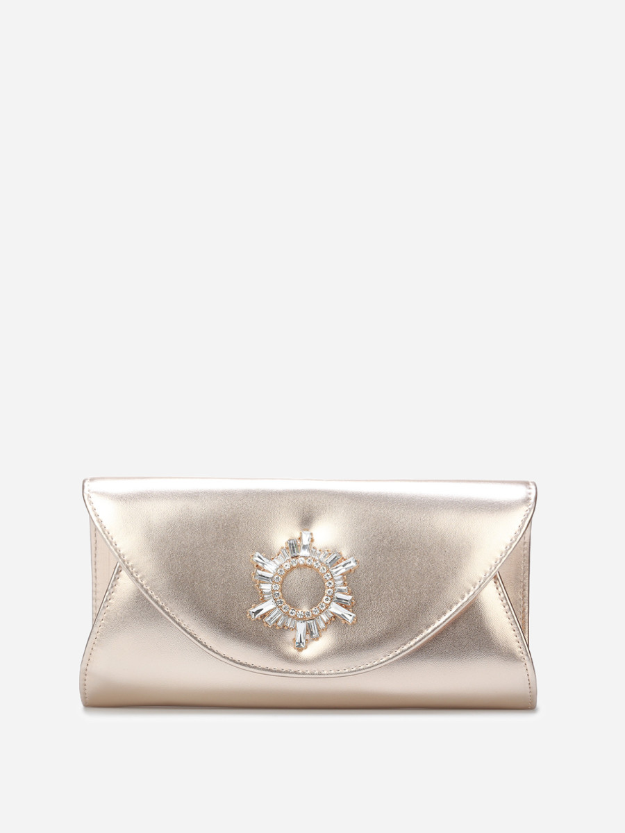 Pochette de soirée à boucle en strass