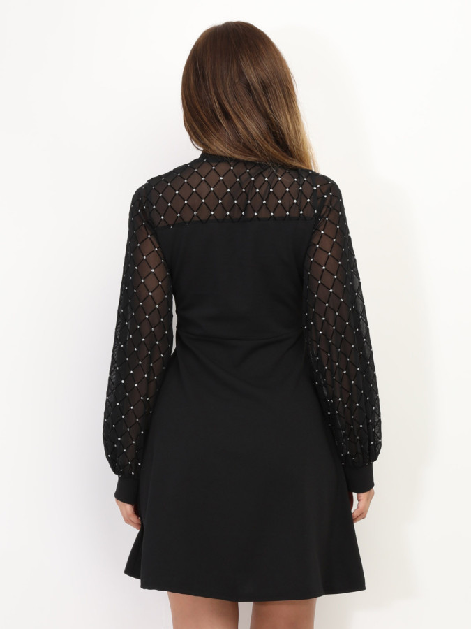 Robe patineuse en tulle à pois pailletés