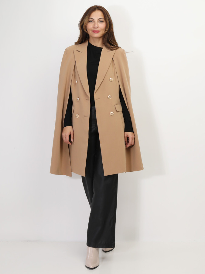 Manteau cape à boutons style officier