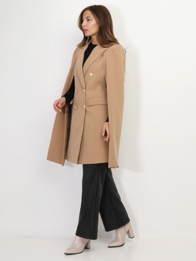 Manteau cape à boutons style officier