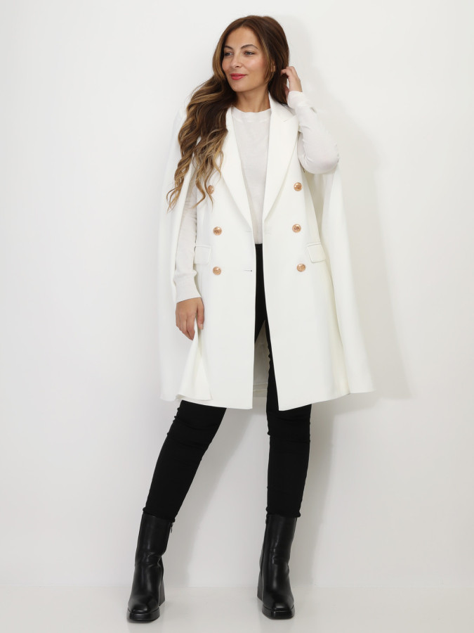 Manteau cape à boutons style officier