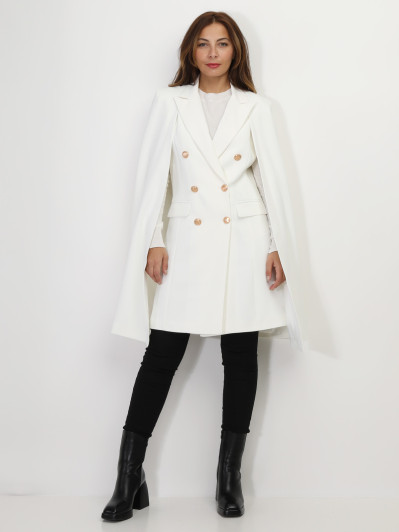 Manteau cape à boutons style officier