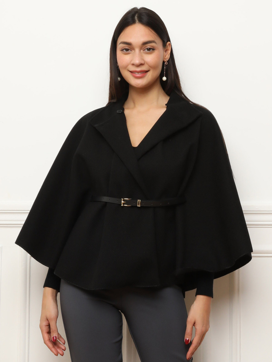 Cape ceinturée avec boutons