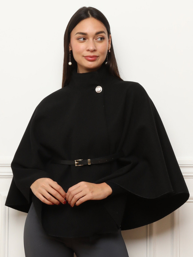 Cape ceinturée avec boutons