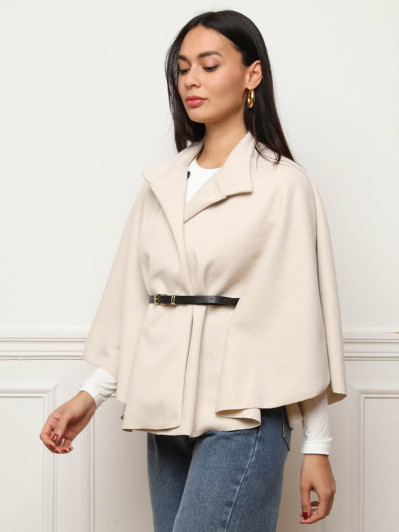 Cape ceinturée avec boutons