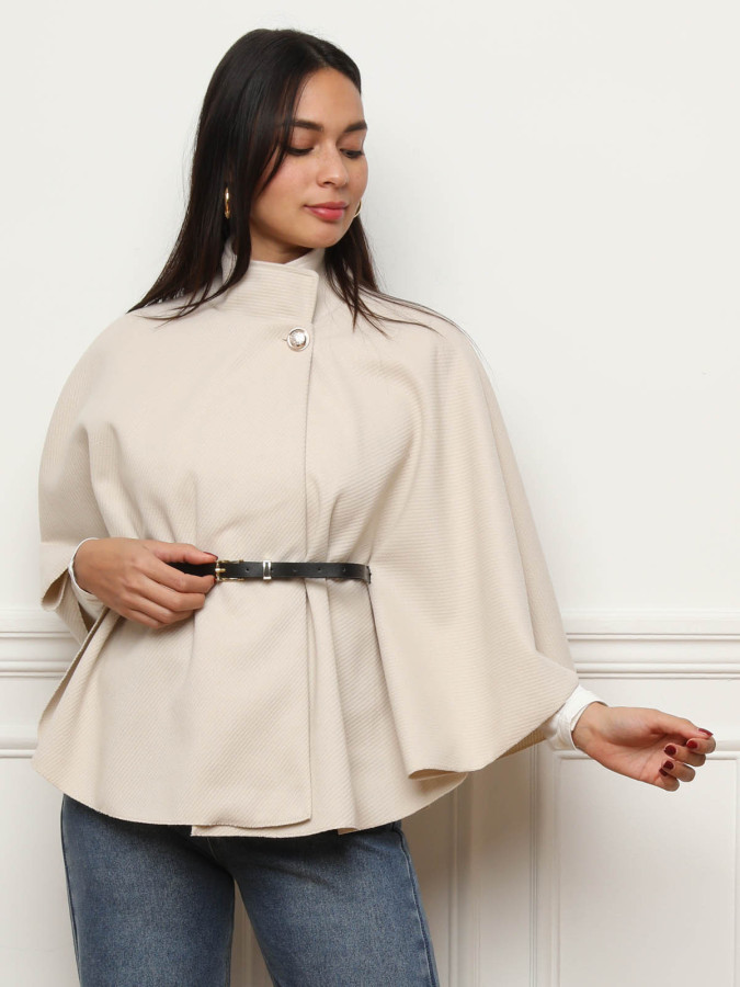 Cape ceinturée avec boutons