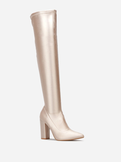 Cuissardes satinées à talons