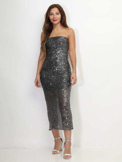 Robe bustier à sequins