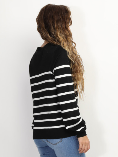 Cardigan marinière à boutons style officier