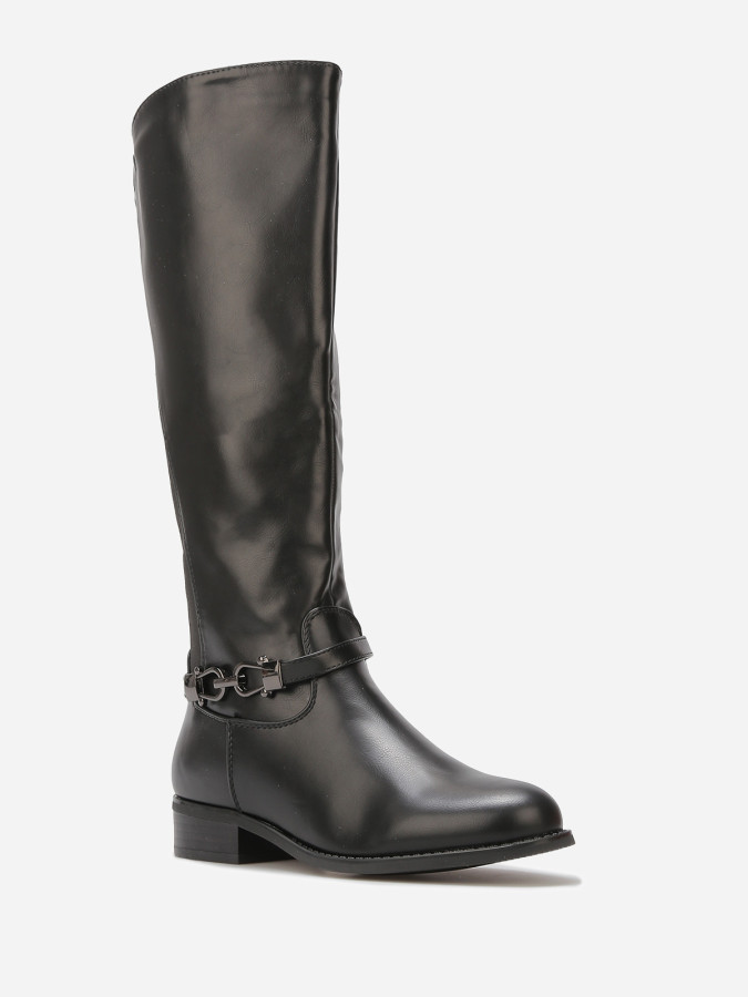 Bottes cavalières à boucle dorée