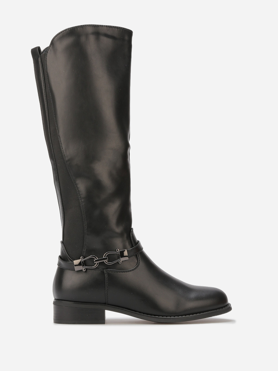 Bottes cavalières à boucle dorée