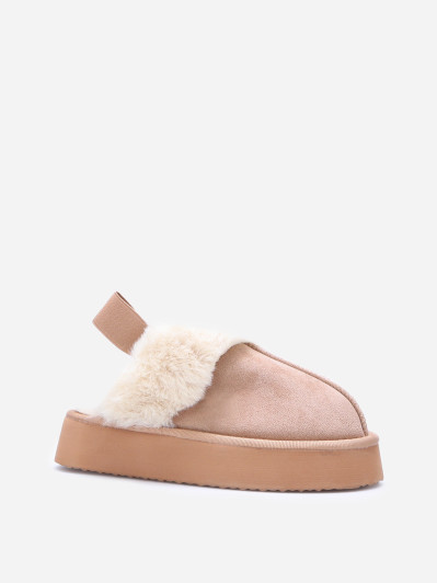 Mules fourrées à plateforme