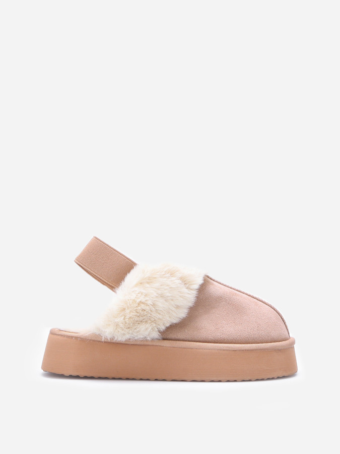 Mules fourrées à plateforme