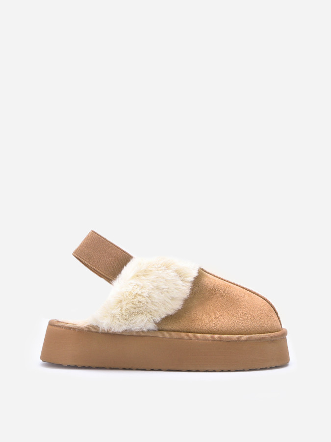 Mules fourrées à plateforme