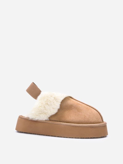 Mules fourrées à plateforme