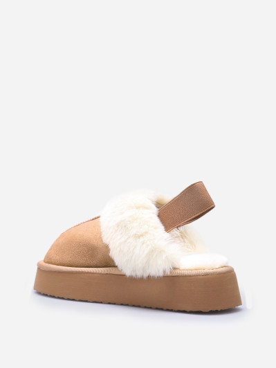 Mules fourrées à plateforme