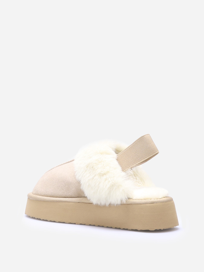 Mules fourrées à plateforme