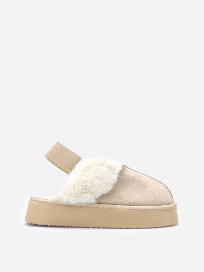 Mules fourrées à plateforme