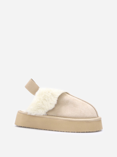 Mules fourrées à plateforme