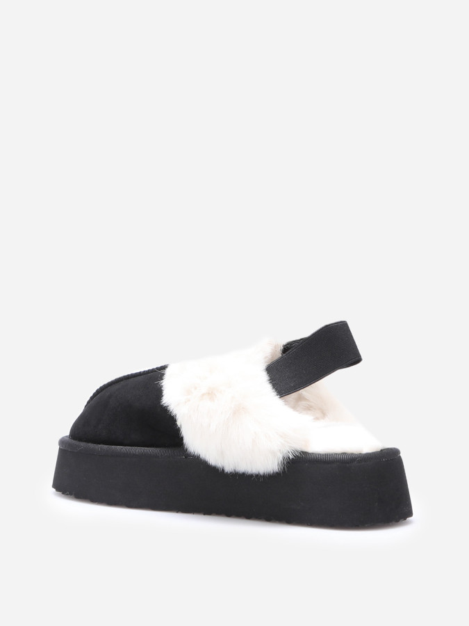 Mules fourrées à plateforme