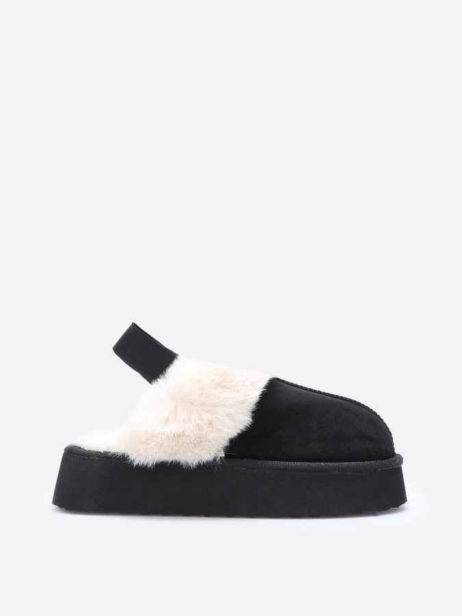 Mules fourrées à plateforme