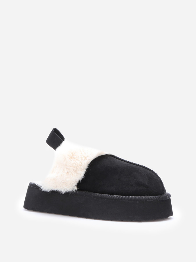 Mules fourrées à plateforme