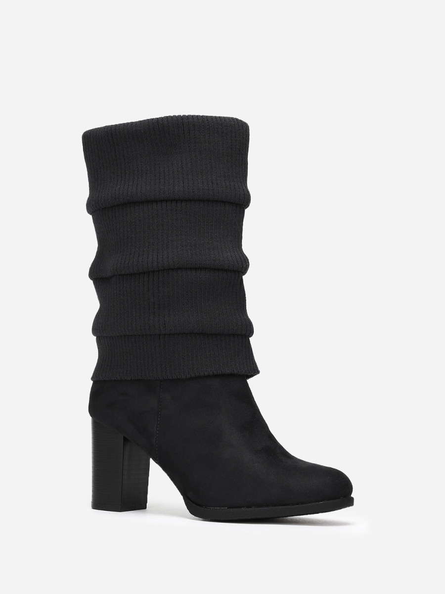 Bottes effet chaussettes plissées