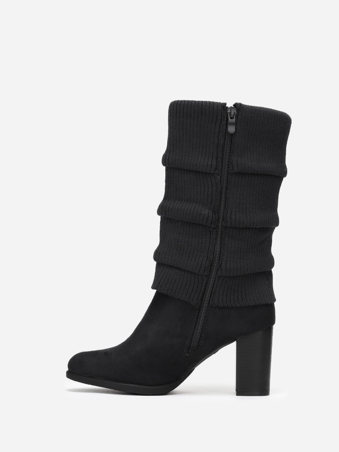 Bottes effet chaussettes plissées