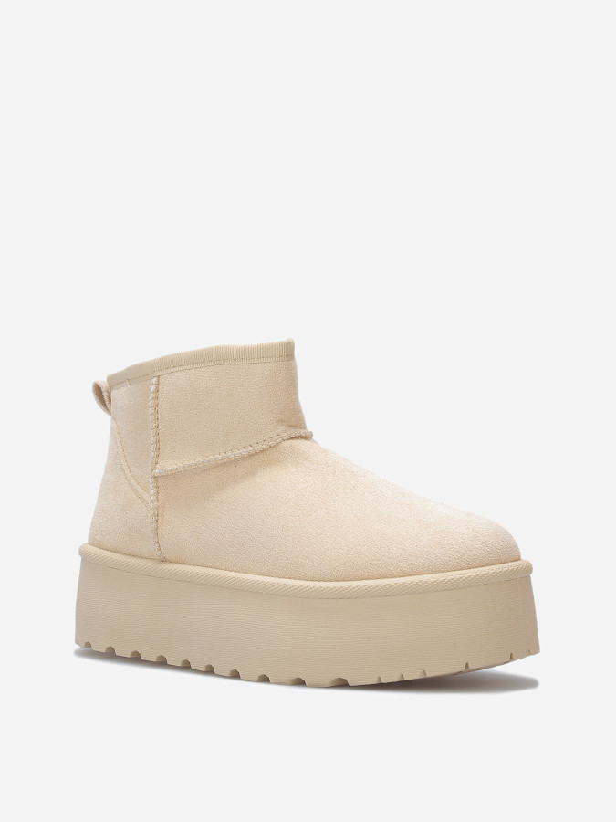 Boots en suédine fourrées à plateforme