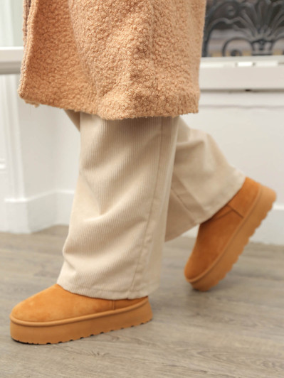 Boots en suédine fourrées à plateforme