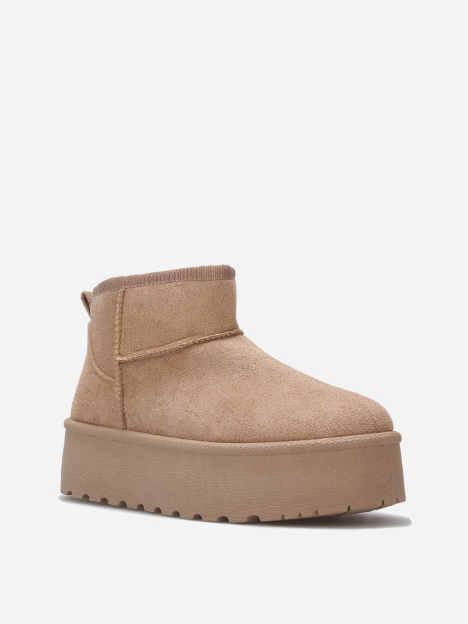 Boots en suédine fourrées à plateforme