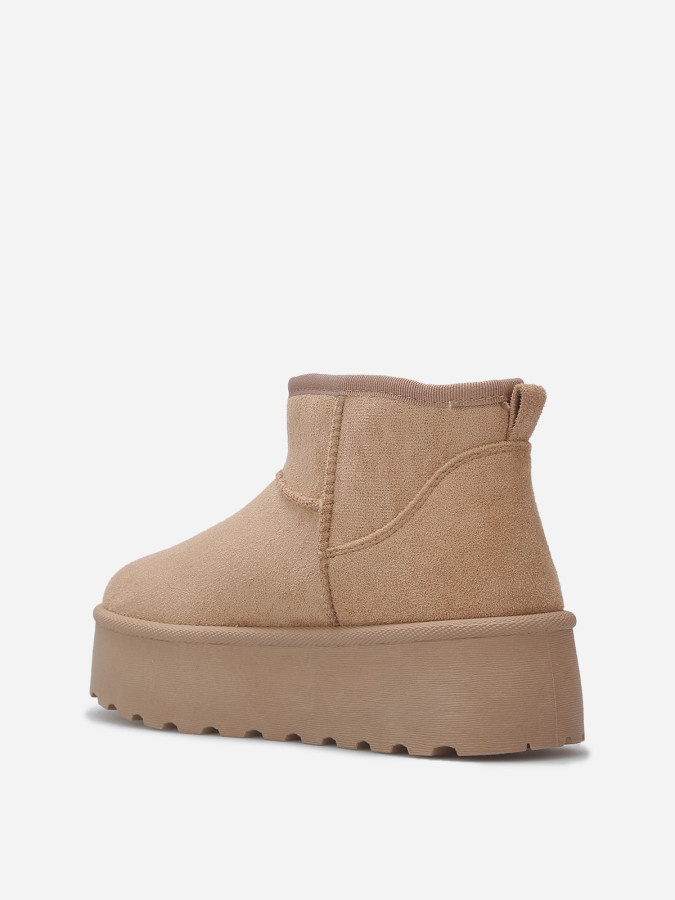 Boots en suédine fourrées à plateforme