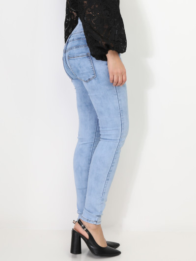 Jeans slim taille très haute