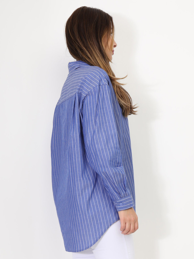 Chemise asymétrique et oversize à rayures