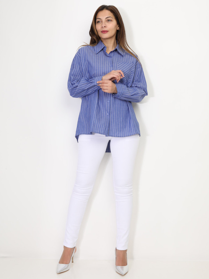 Chemise asymétrique et oversize à rayures