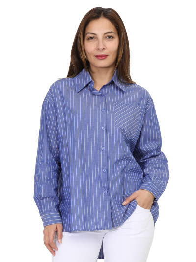 Chemise asymétrique et oversize à rayures