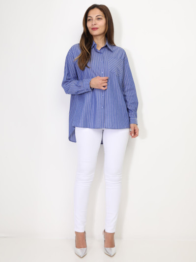 Chemise asymétrique et oversize à rayures