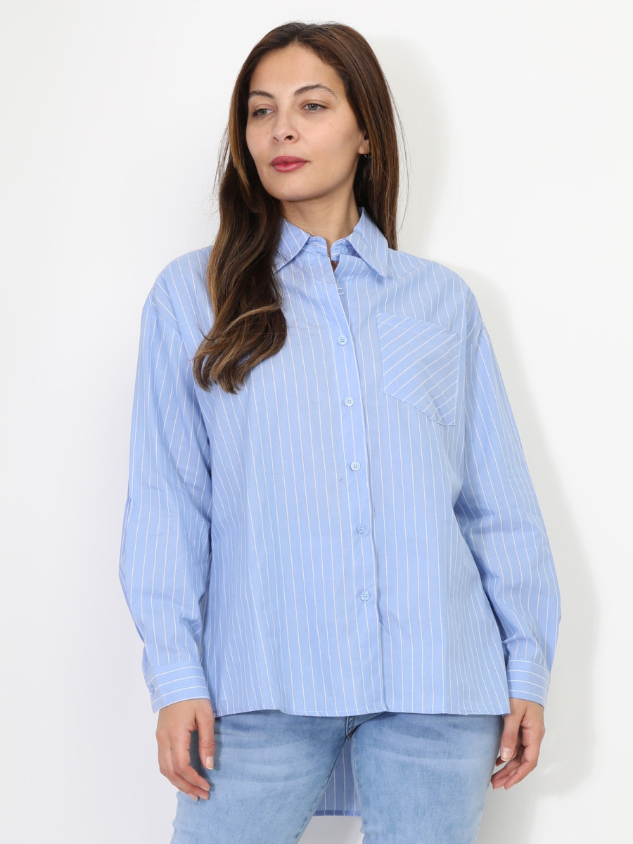 Chemise asymétrique et oversize à rayures