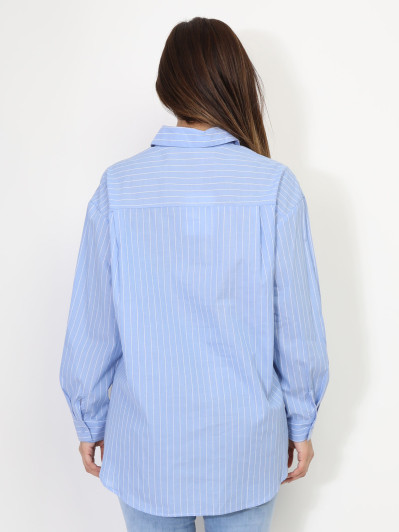 Chemise asymétrique et oversize à rayures