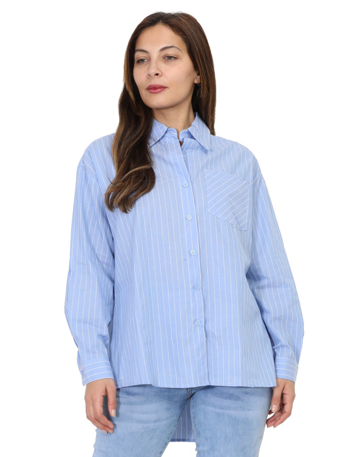 Chemise asymétrique et oversize à rayures