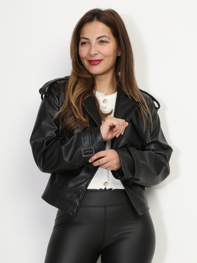 Blouson court en simili