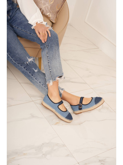 Espadrilles en denim avec bride