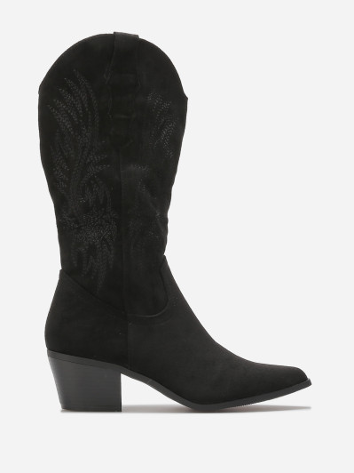 Santiags à talon biseauté et motifs brodés