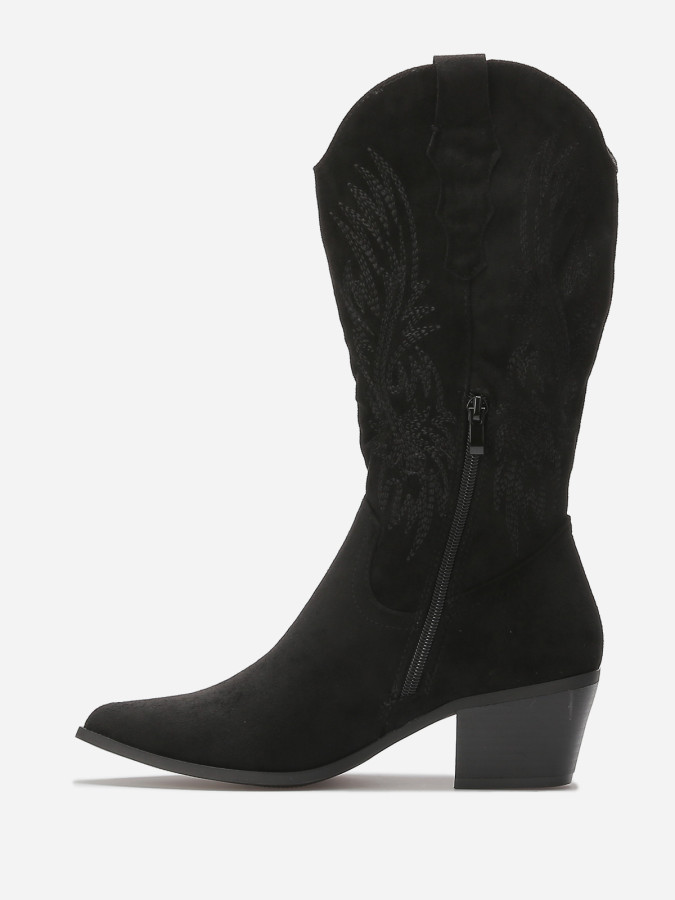 Santiags à talon biseauté et motifs brodés