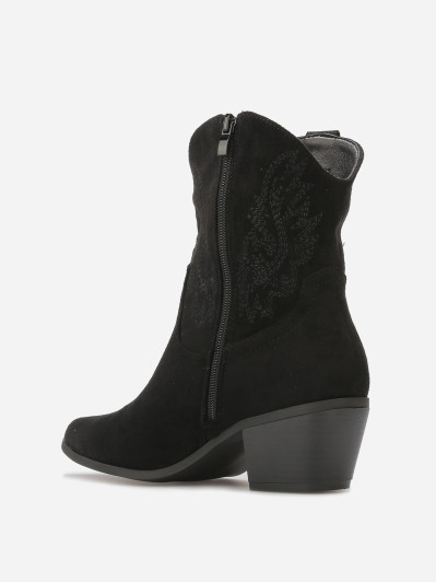 Santiags en suédine à surpiqûres