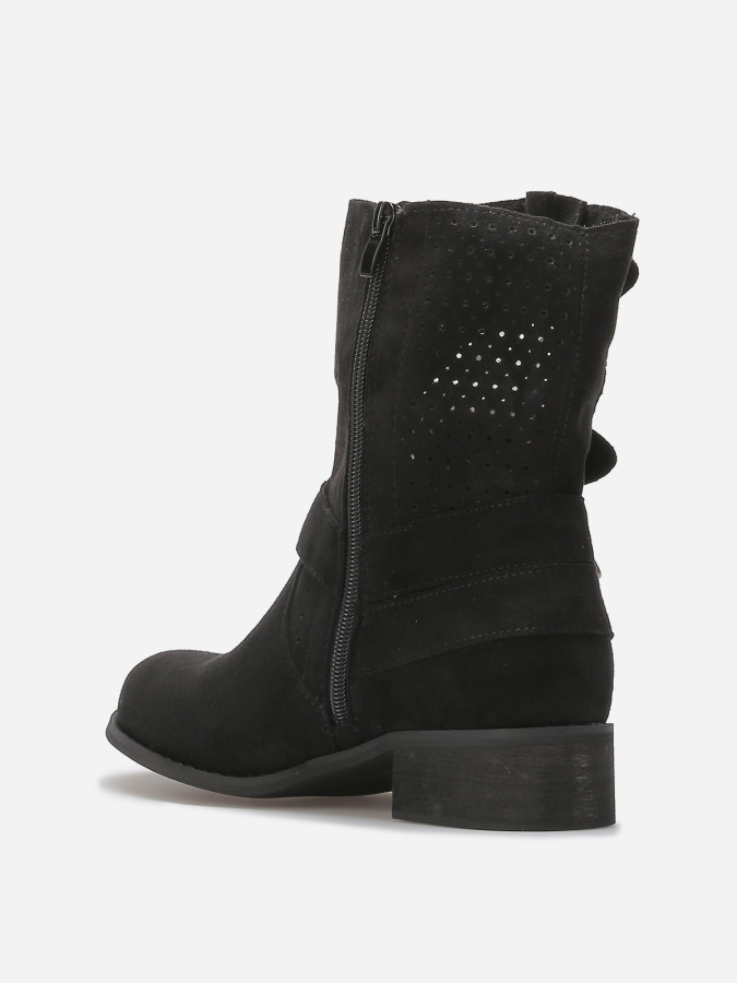 Bottines en suédine à sangles